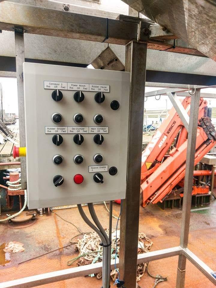 Deck control panel for hydraulic equipment.